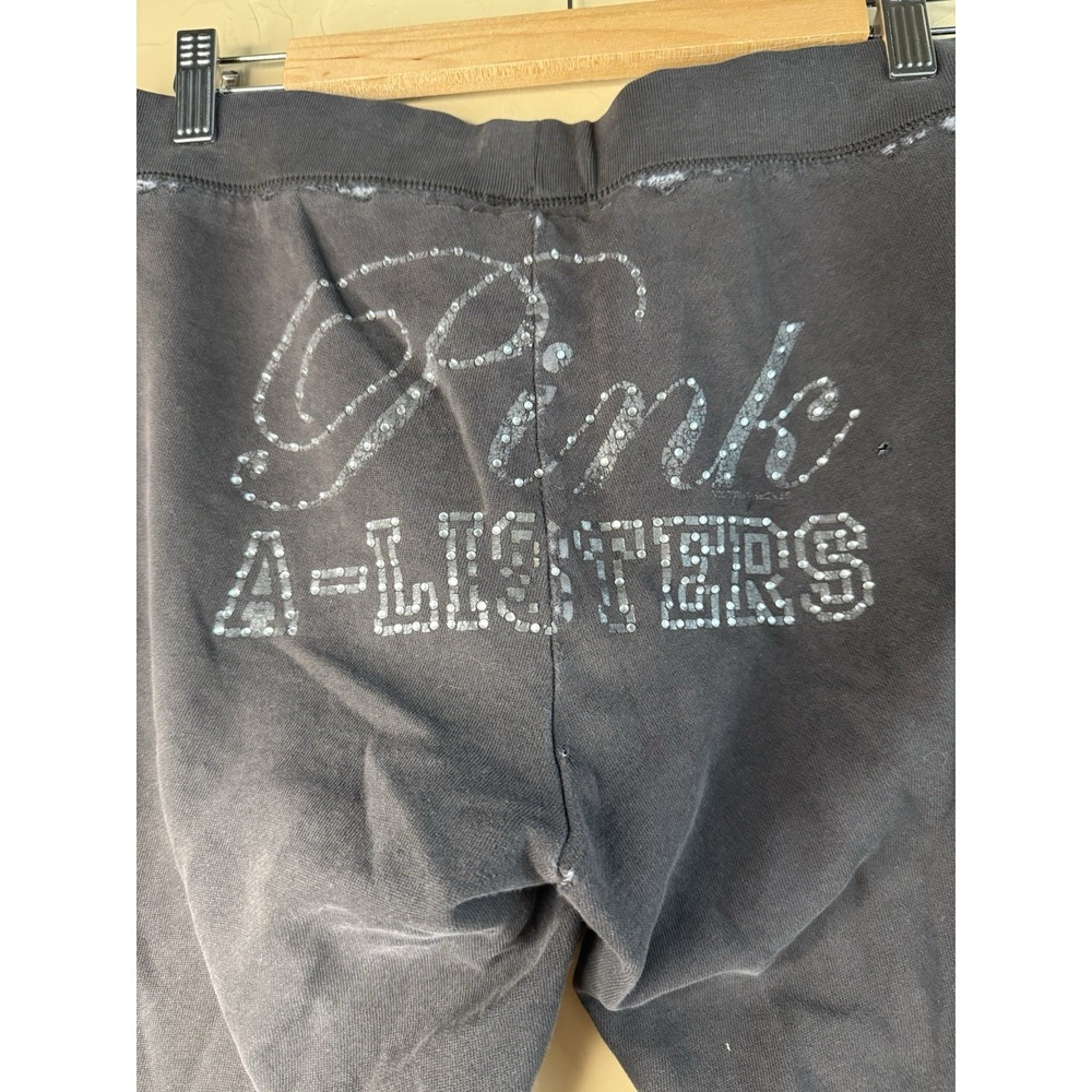Vintage Victoria Secret Y2K Bedazzled A Lister‎ Sweat Pants Black Medium
